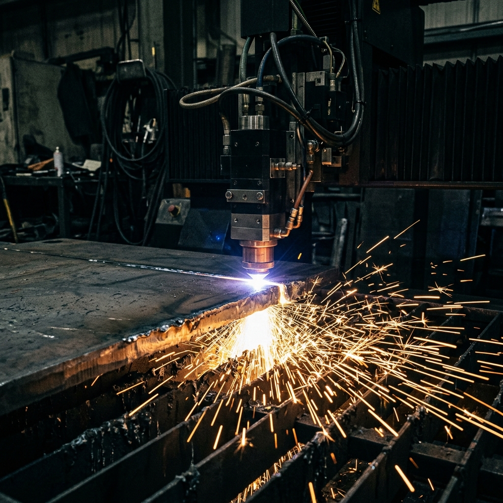 Cięcie laserowe metalu iskry — Lightica